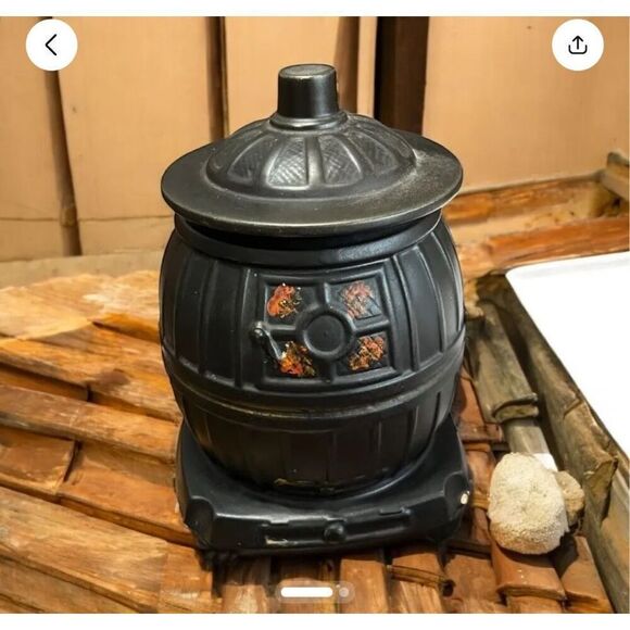 Vintage 1960s McCoy Potbelly Stove Cookie Jar 10" - Picture 1 of 2